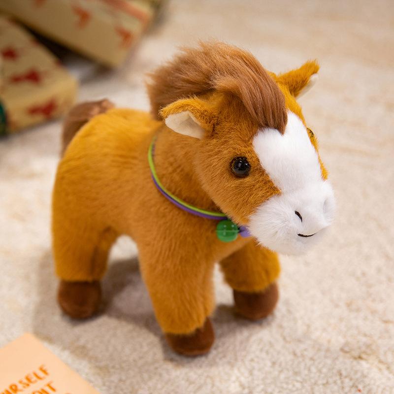 

Cute cute bell pony doll plush toy pony zodiac horse doll boy soothing doll 27cm（0.2kg） темно-коричневого