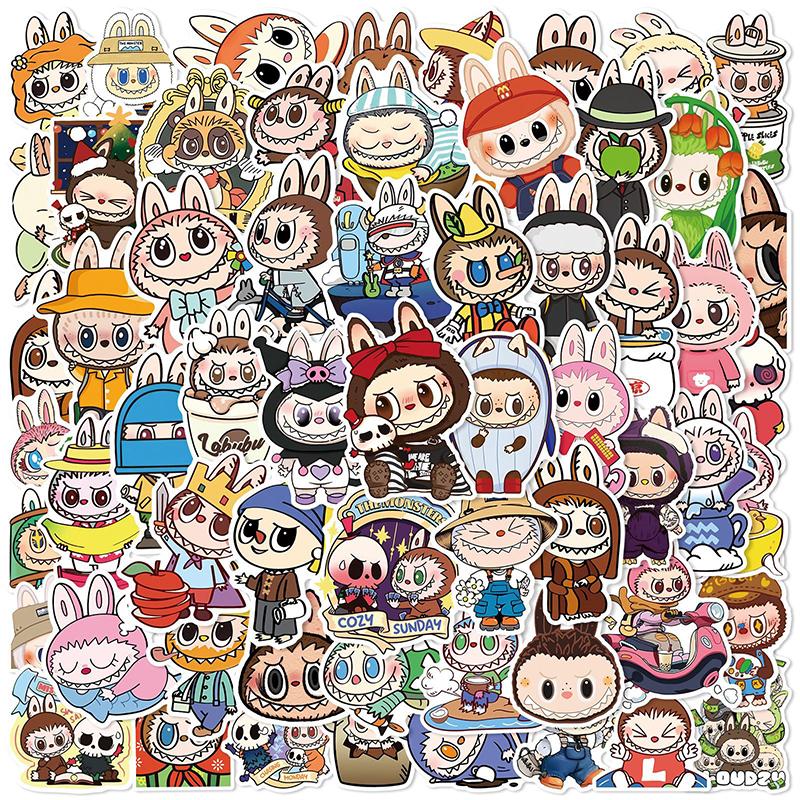 

50Pcs Cute Cartoon Graffiti Decoration Labubu Sticker Skateboard Guitar Laptop Luggage Phone Cup Case Waterproof Decal Toy 50Pcs
