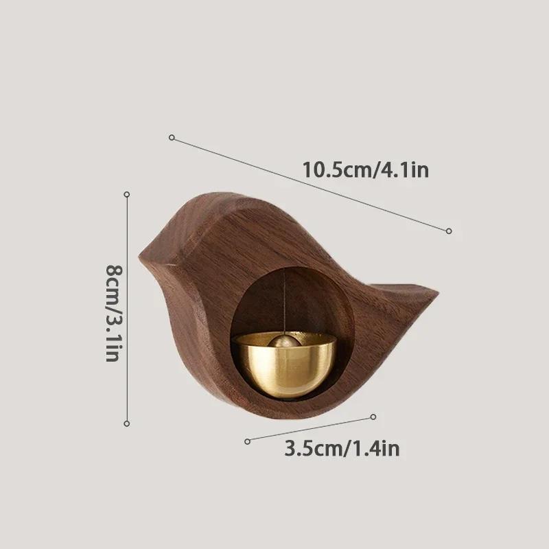 Wooden Door Bell Japanese Wind Chimes Bird Door Bell Wireless Doorbell for Home Entrance Reminder Wind Bells Vintage Decor