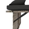 Adjustable Garden Bench with Cushions Grey Poly Rattan