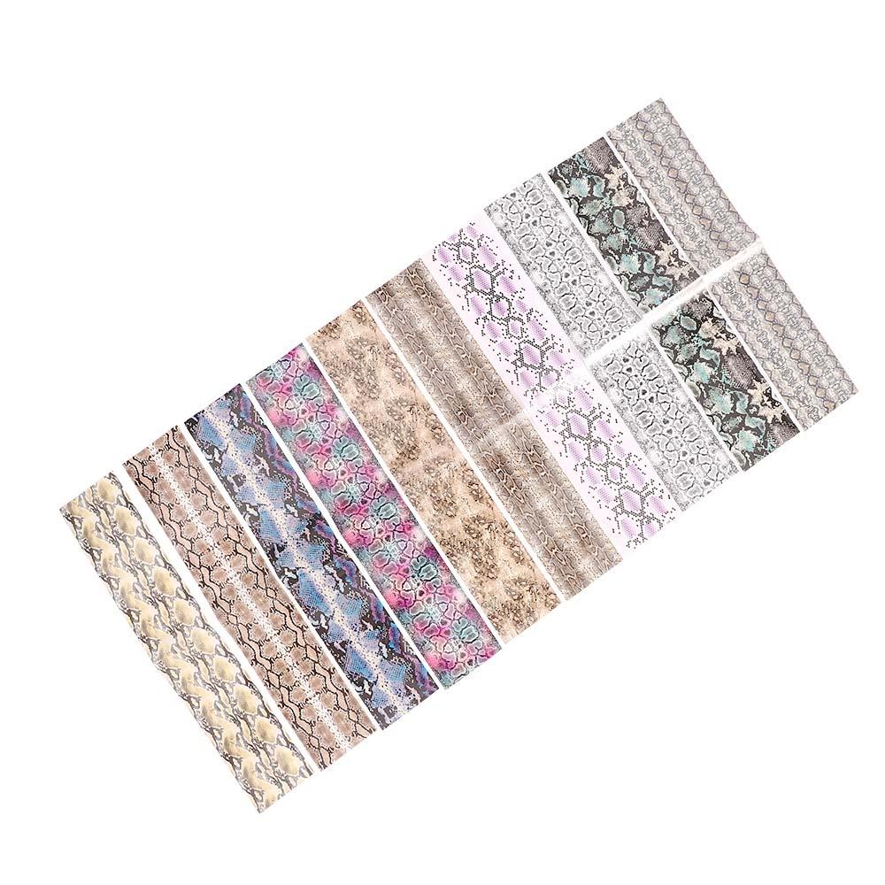 

Фольга сексуальный смешанный дизайн змеиный принт звездные переводные наклейки наклейки для ногтей змеиный узор