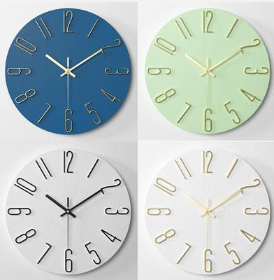 Decorative Plastic Gold Large Number Wall Clock 30cm Blue Coffee White Black Green Decoration Kitchen Modern Design Wall Hanging