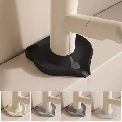Silicone Faucet Splash Guard Cute Cartoon Drip Catcher with Drain Hole Flexible Easy Install