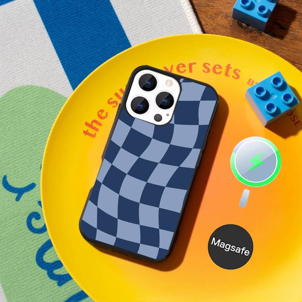 Checked chess board lattice Phone Case For iPhone 17,16,15,14,13,12,11,Pro,Max,Plus,Mini Magnetic Magsafe Wireless Charging