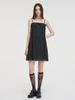 Etmont Slip Button Lace Mini Dress Black