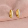 Classic Pave Huggie Hoop Earrings - 925 Sterling Silver Gold Plated