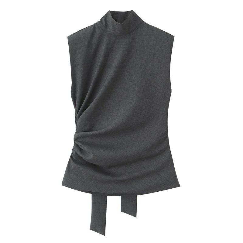 Za Export New Arrival Women's Clothing ZR Fashion Style French Fashion All-Match Strap Padded Shoulder Sleeveless Tops 8828238