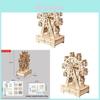 Wooden Mechanical Music Box With Rotating Ferris Wheel For Children Diy Educational Toy