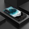 Blue ocean pattern glass phone case suitable for Samsung Galaxy S26 S25 S24 S23 S22 S20 FE/Ultra/Plus5G anti drop back cover