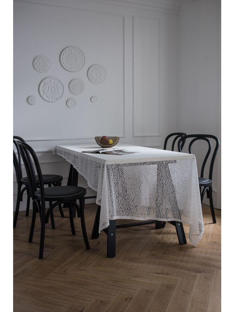 Modern Lace Tablecloth Hollow Decorative Cover Cloth Napkin Coffee Table Village White Jacquard Photo Background Cloth