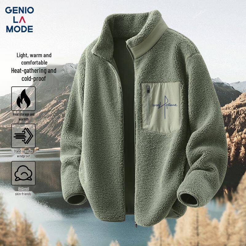 

GENIOLAMODE Men s Double-Sided Heavyweight Fleece Jacket M