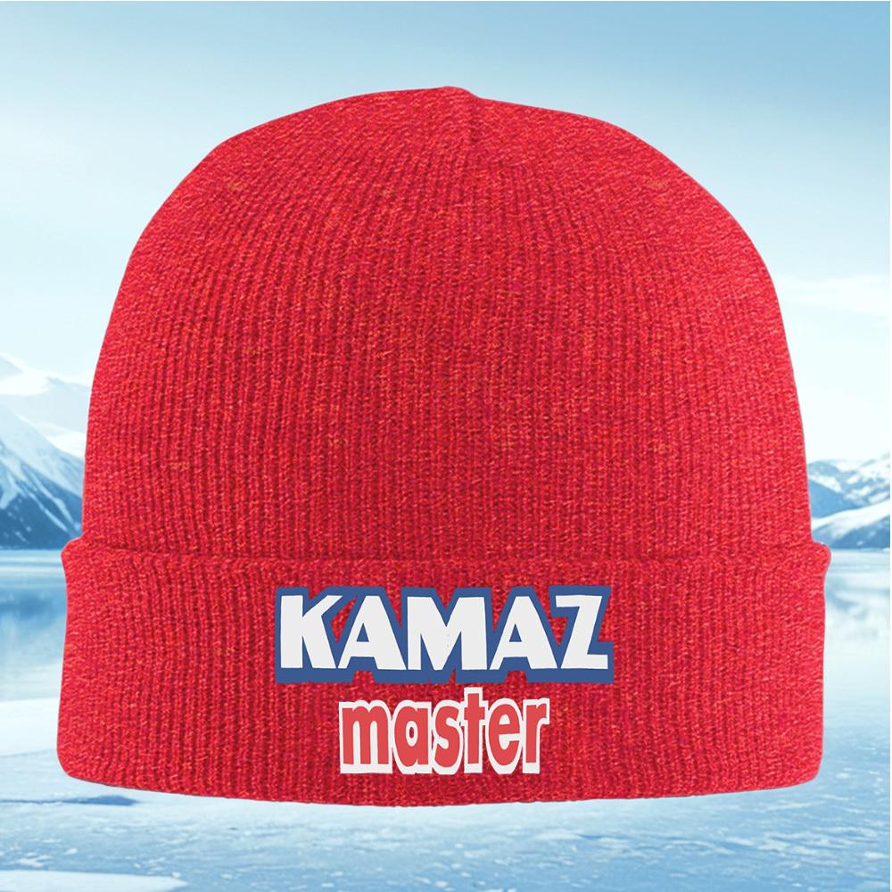 KAMAZ master bold text design Men Women Unisex Knitted Hat Beanie Pullover Cap Winter Thermal Warm Christmas Outdoor Cycling Hik
