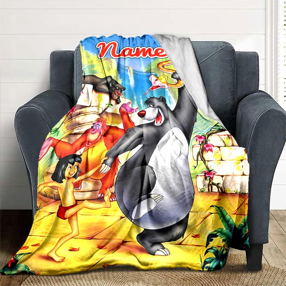 Customiz Name Personality The Jungle Book Blanket Soft &Warm Sofa Office Bed Travel Lunch Break Blanket, Gift Suitable All Seasons