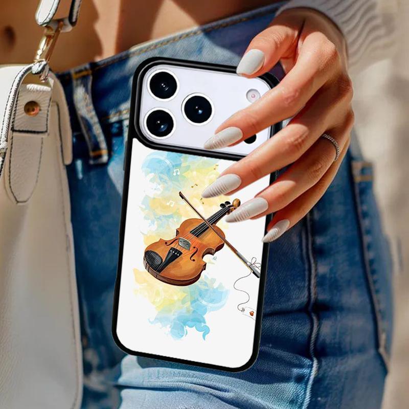 Musical Notes Violin Classical Phone Case For iPhone 17 Air 14 15 13 12 Max Cover For Apple 16e 11 Pro Max Plus Coque