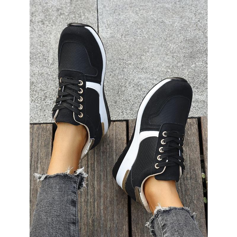 Spring New Style Casual Oversized Lace-up Sports Shoes for Women, Thick-soled and Platform Heels, Women's Shoes