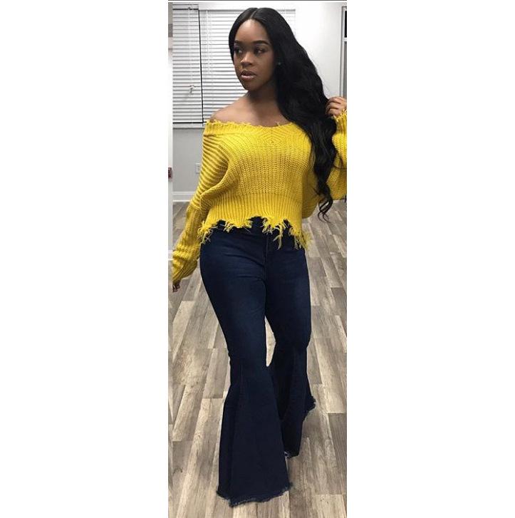 2025 Autumn/Winter Women’s Deep V-neck Cropped Tassel Knit Sweater