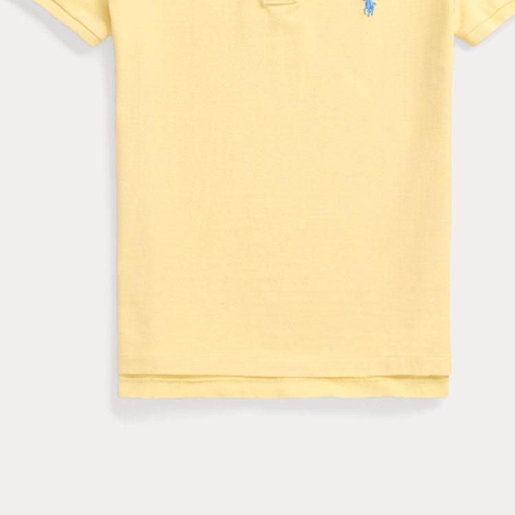 Polo Ralph Lauren SS24 Solid Color Small Pony Embroidered Straight Casual Short Sleeve Polo Shirt Women tops Yellow WMPOKNINB920164-700