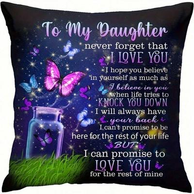 1Pc Heart-Shaped Pillow Cover, 18X18 Inch Polyester Decorative Throw Cushion Case, Unique Gift For Daughter, Women, Mom