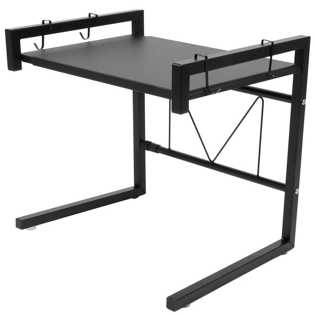 Black Telescopic Microwave Oven Rack Kitchen Storage Shelf Multifunctional Stand for Home