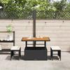Garden Dining Set Black Poly Rattan