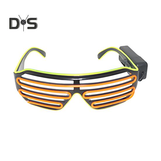 Óculos de sol de LED com fio de El, óculos de sol de neon para festa de rave, óculos de sol com obturador piscante, fantasias brilhantes de DJ para festivais de música dos anos 80