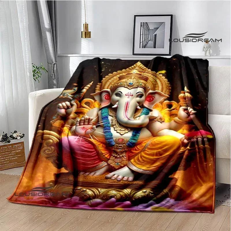 Retro Ganesha Printed Blankets Warm Flannel Blankets Soft and Comfortable Blanket Bed Linings Blankets for Beds Birthday Gift