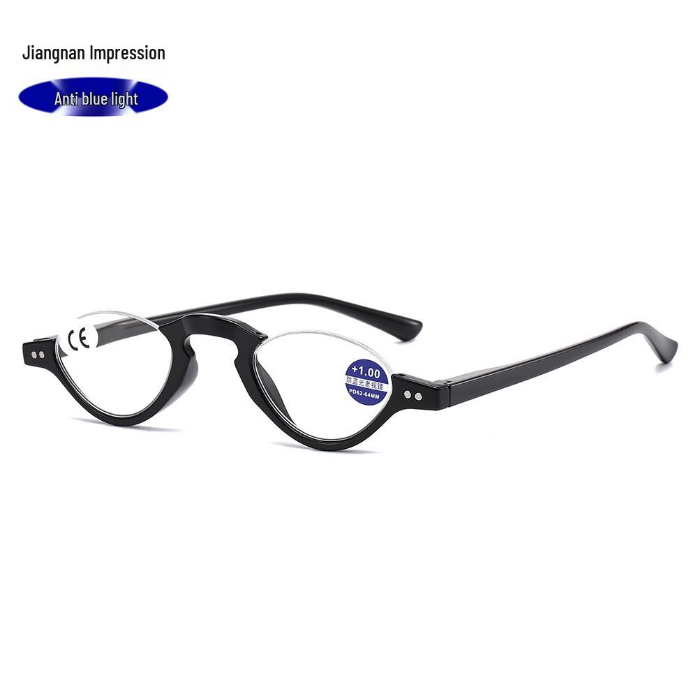 Unisex Retro Halbrand-Lesebrille gegen Blaulicht