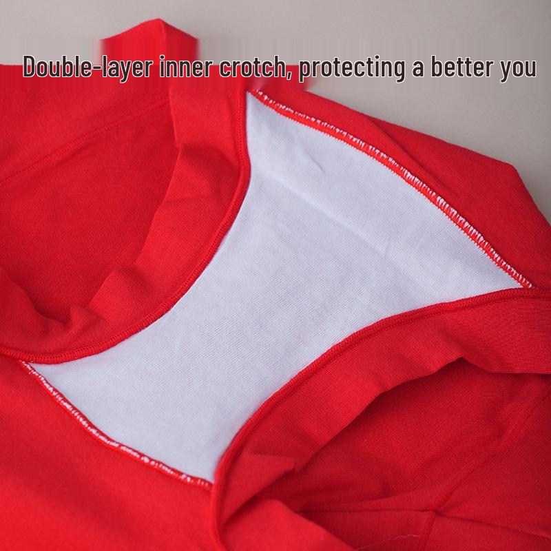 Women's Bright Red High-Waisted Comfort Fit Cotton Hip-Lifting Briefs