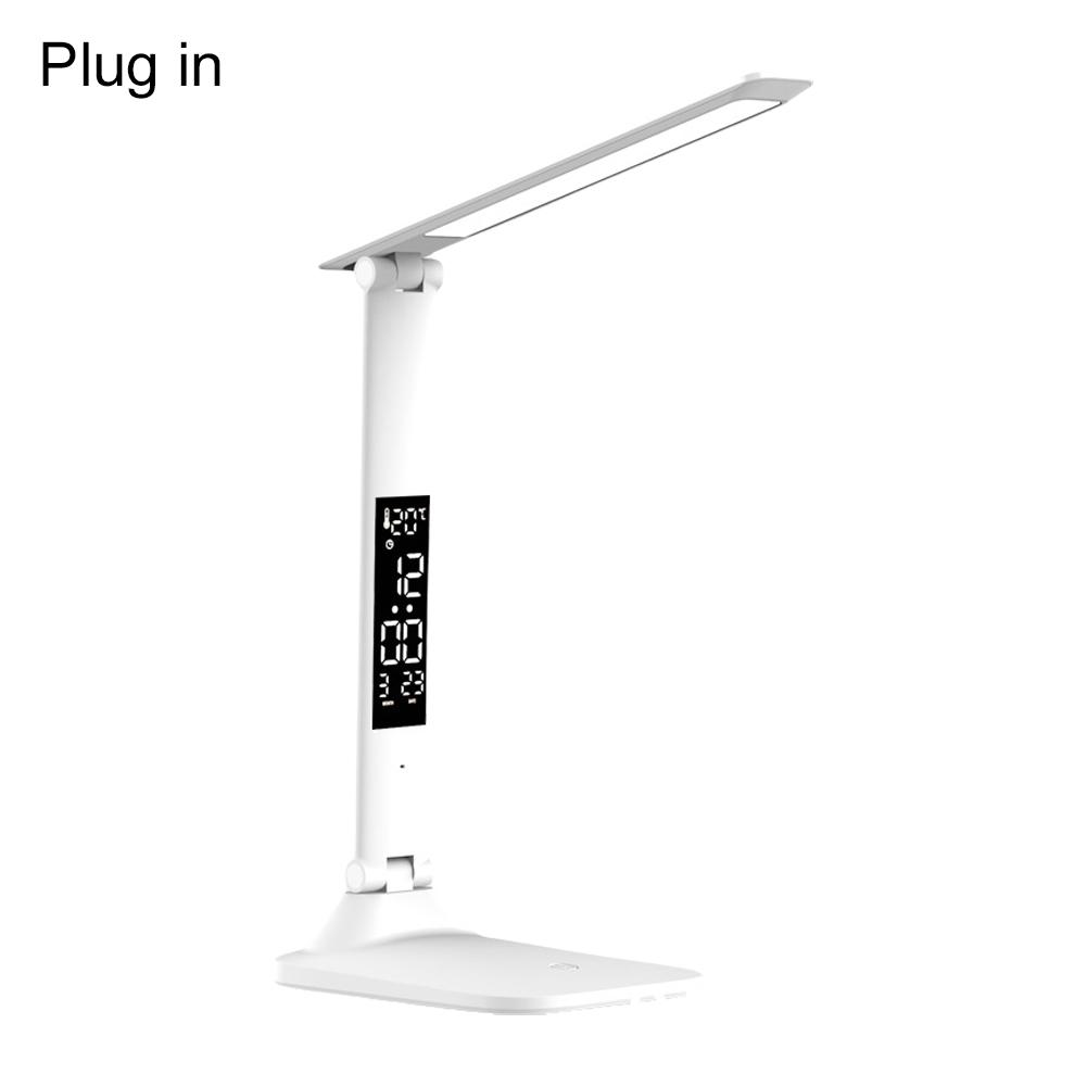 New Led Table Lamp Touch Foldable USB Rechargeable With Alarm Clock Thermometer Dimmable Night Light for Desk Study Reading Lamp
