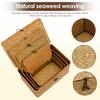 4Pcs Seagrass Rattan Storage Bin Household Clothes Toy Storage Box for Living Room Table Sundries Organizers Basket