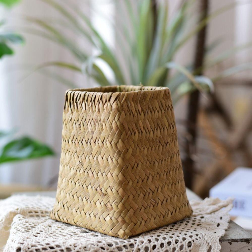 Imitation Woven Vase Geometric Design Flower Plant Pot  Home Decoration