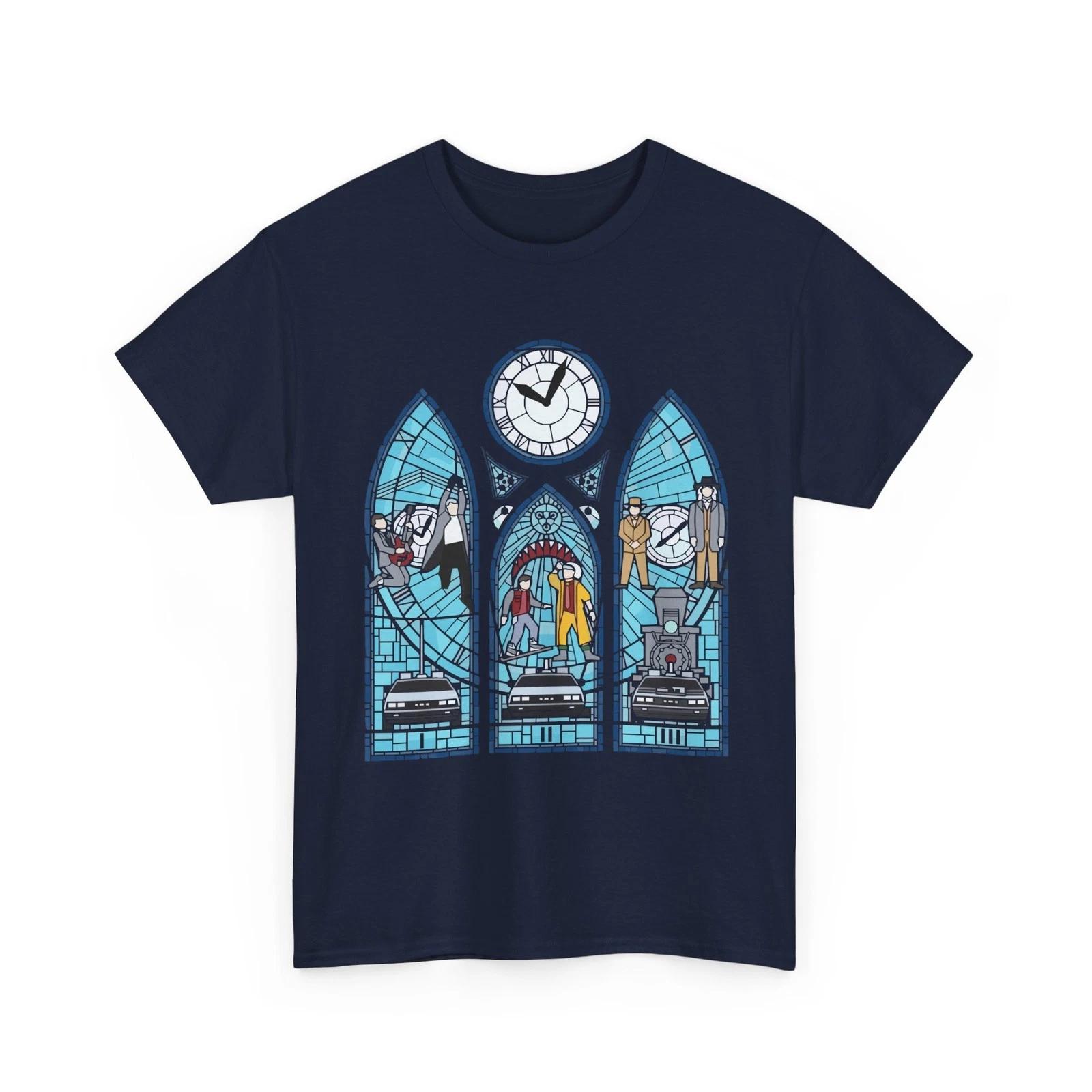 100% Cotton T-shirt Mens Tees Top The Trinity of Time by Back to the Future 100% cotton 4XL