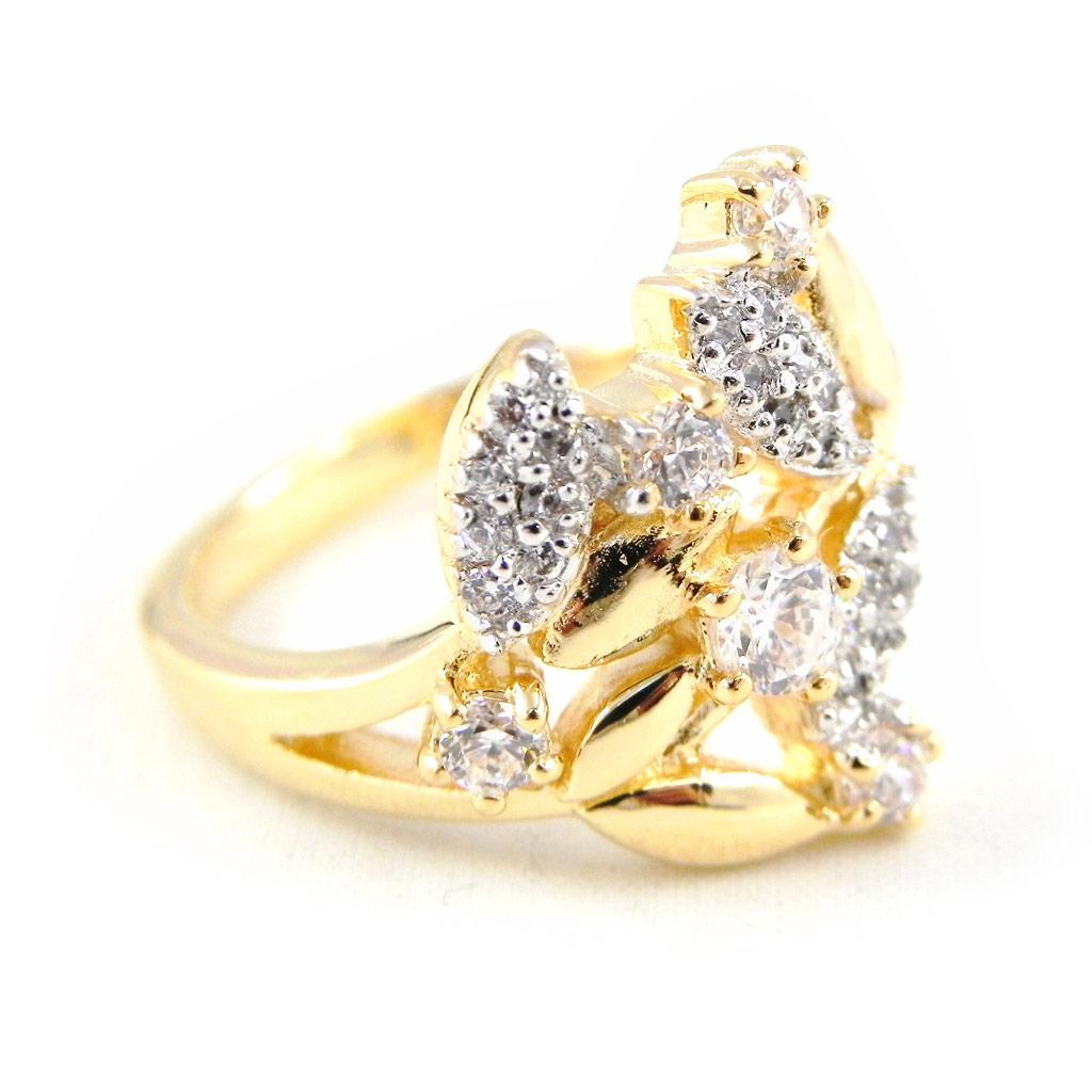 Anel banhado a ouro 'Flora Lumière'