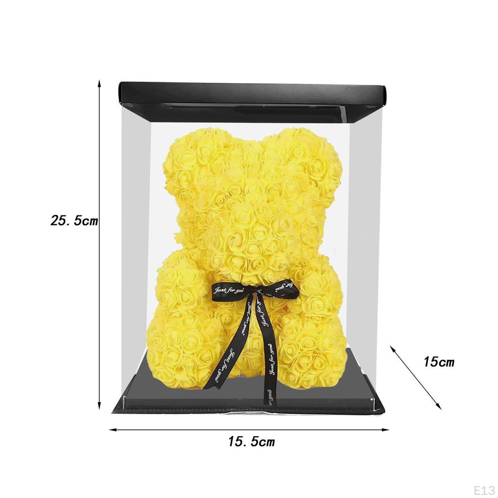 Kreativer Schaumstoffblumenbär in einer Schachtel für Muttertagsgeschenke an geliebte Menschen