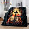 3D Pray Holy Bible Cross Jesus Soft Flannel Blanket for Bed Bedroom Sofa Picnic,Throw Blanket for Cover Outdoor Leisure Nap Gift
