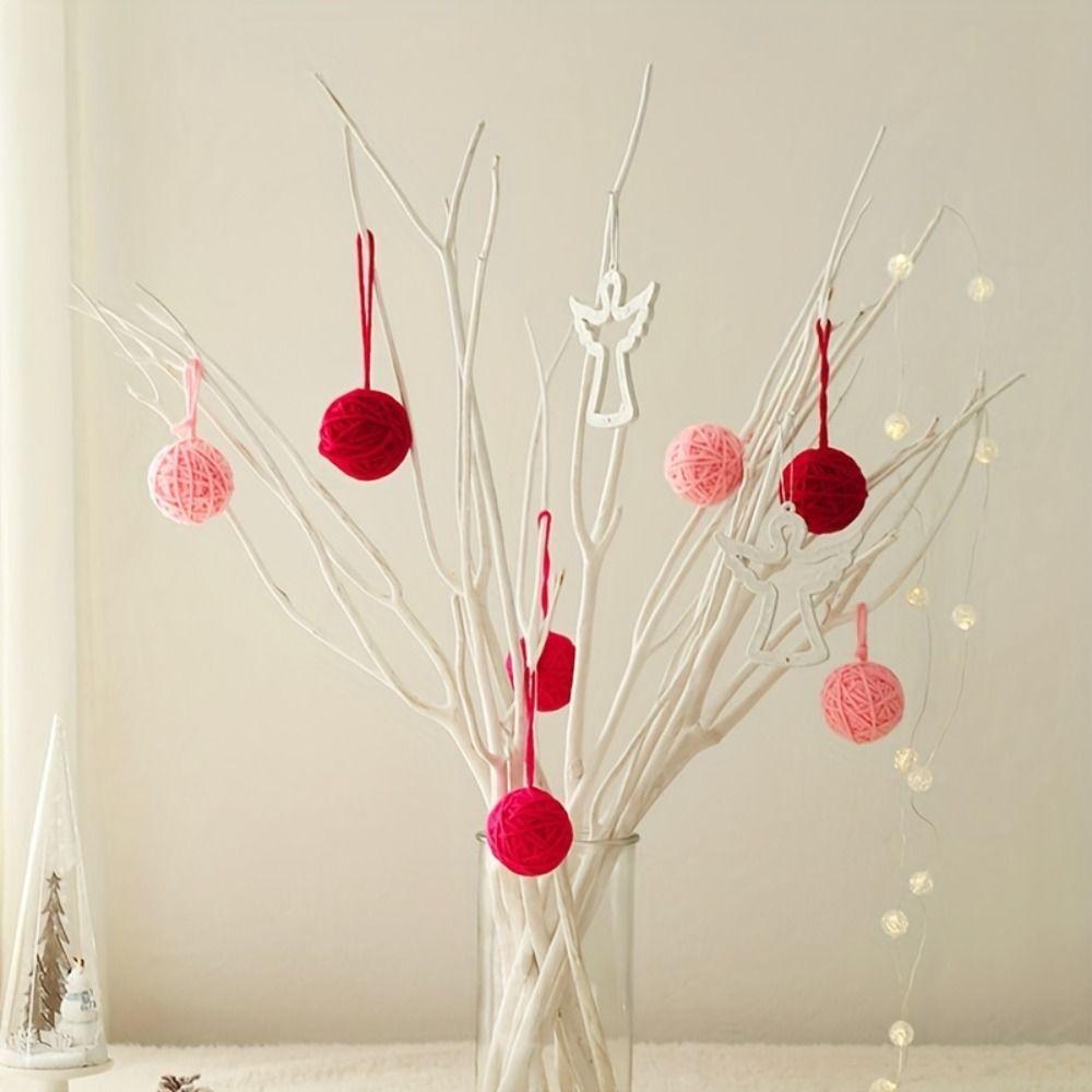 1.97inch Christmas Yarn Ball Hand-wound Christmas Tree Pendant Christmas Woolen Ball  Window