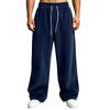 Men's Color -Lined Sweatpants High Waist Loose Fit Wide Leg Pants with Pockets