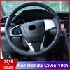 Für Honda Civic 10th 2016–2018. Lenkrad-Dekorationsaufkleber-Sets mit modifizierten Aufnähern für den Innenbereich, Pailletten, dekorativ