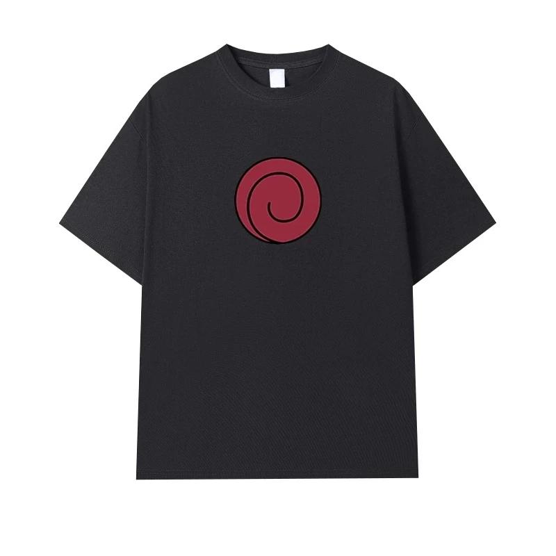 Uzumaki Naruto Sasuke Childhood Same Short Sleeved T-shirt for Men Naruto Anime Cosplay 2026 Summer New Children's Dressing Top