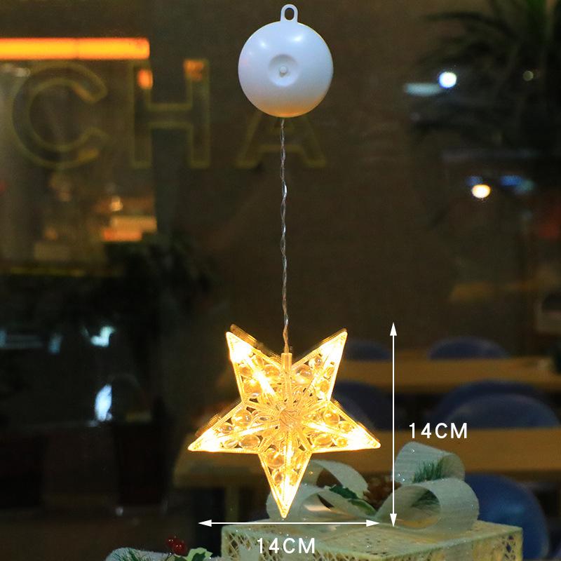 Christmas LED Suction Cup Lights: Creative String Lights for Windows, Curtains, Trees, Reindeer & Bells