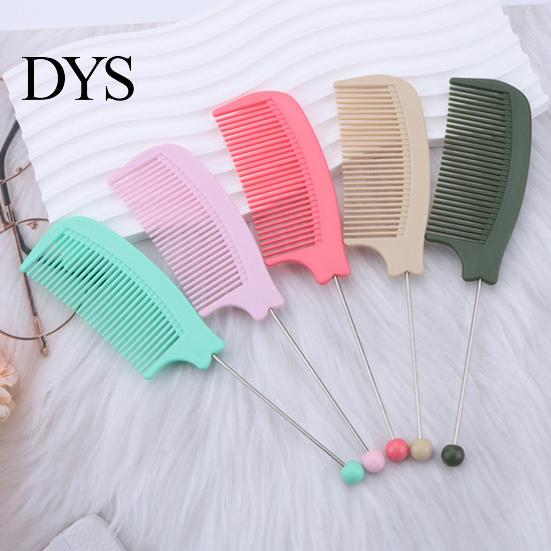 Hair Styling Comb DIY Beaded Comb, Fine Teeth Rat Tail Customizable with Blank Bar, Plastic Detangling for Men Women Stylist