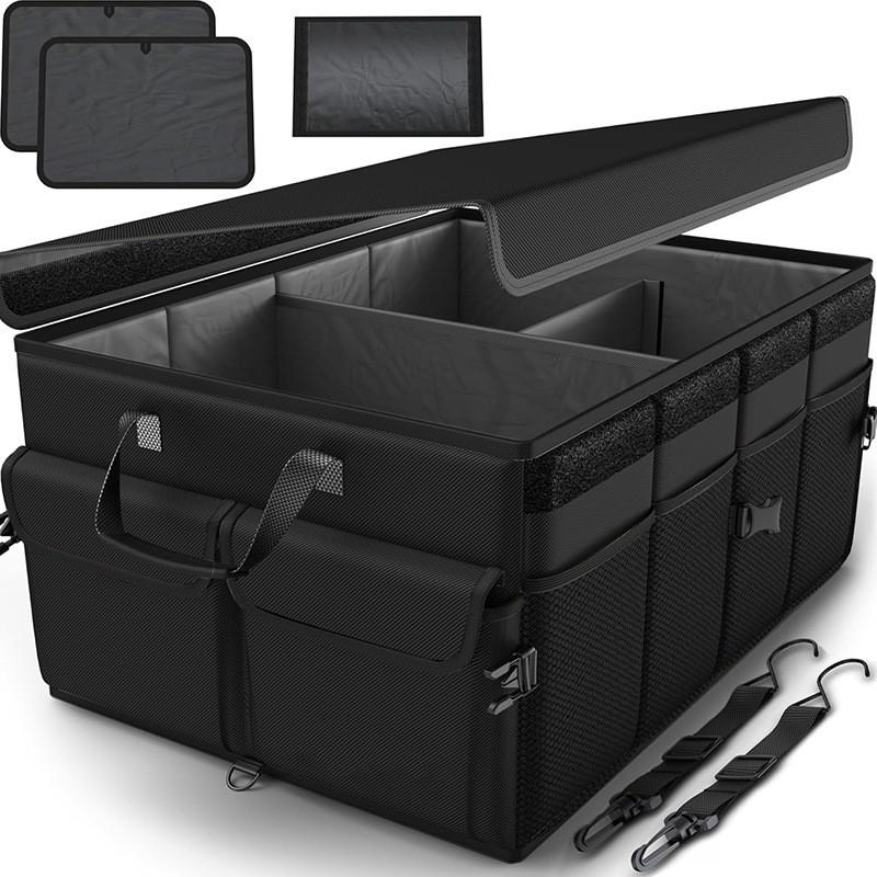 Foldable Car Trunk Organizer Box Large Capacity 60L Storage Bin With Handle SUV Sedan Hatchback