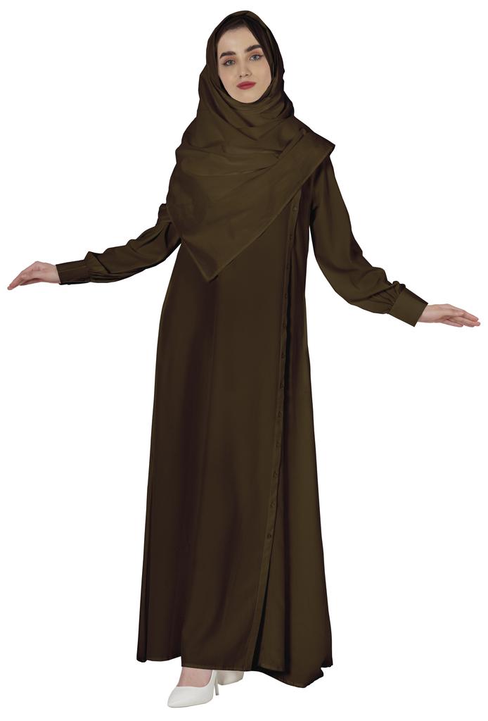 Bimba Women Islamic Prayer Dress With Hijab Cuff Sleeves Traditional Muslim Abaya