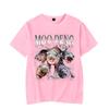 Ladies' Loose Casual Fun Moo Deng Bouncing Pig Print Pure Cotton Short Sleeved Top T-Shirts Women’s