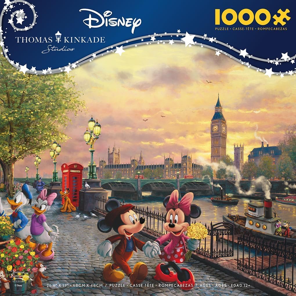 Ceaco - Thomas Kinkade - Disney - Mickey & Minnie in London - 1000 Piece Jigsaw Puzzle