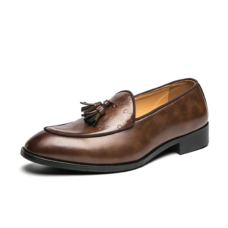 Fashion Men Formal Shoes Tassel Loafers Men Casual Shoes Fashion business High-Quality men Leather Wedding shoes Zapatos Chaussure 2025