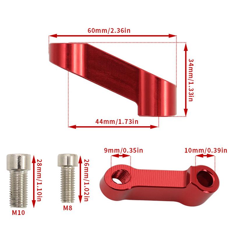 2 STÜCKE Universal Motorrad Rückspiegel Verlängerung Erhöhung Adapter Modifizierte Vordere Transferbasis Verbreiterung Schraubhalterung
