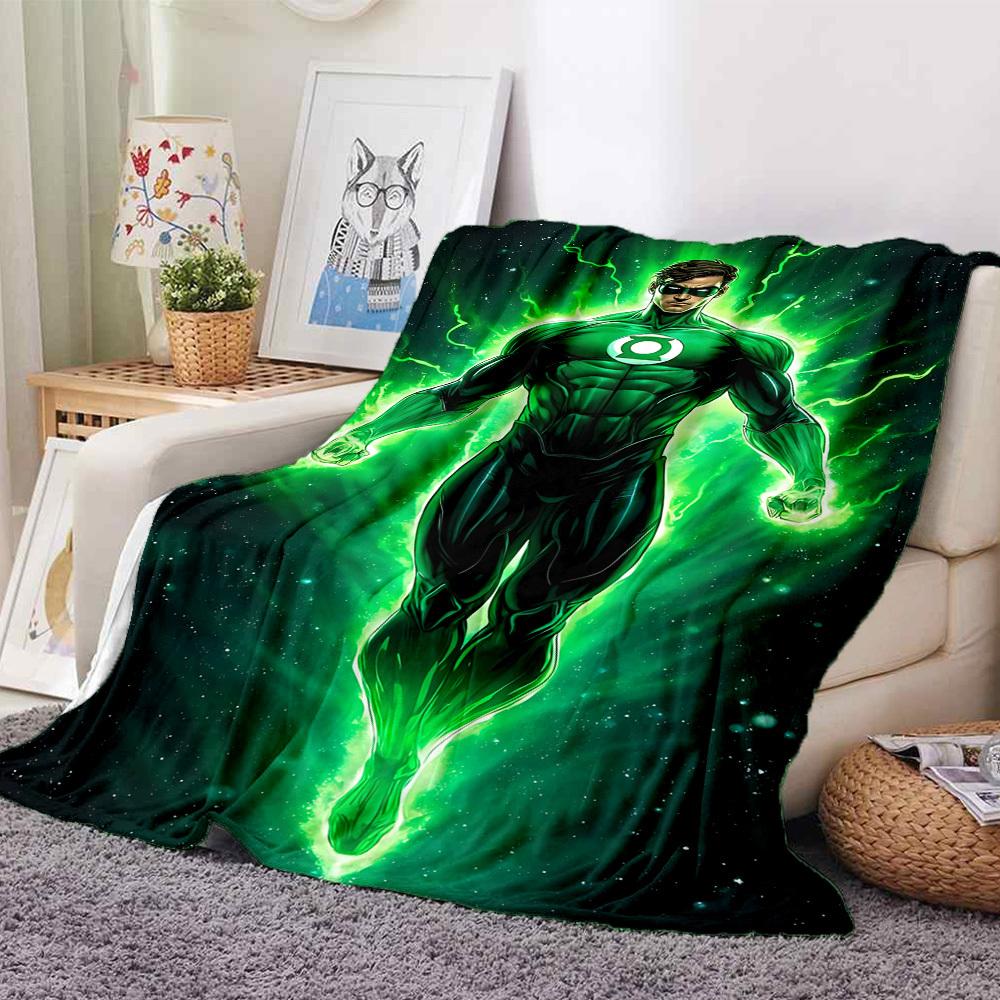1pc Green Lantern Flannel Throw Blanket Soft, Warm & Cozy for Couch, Bed, Office, and Travel Versatile All Season Gift, Christmas Present