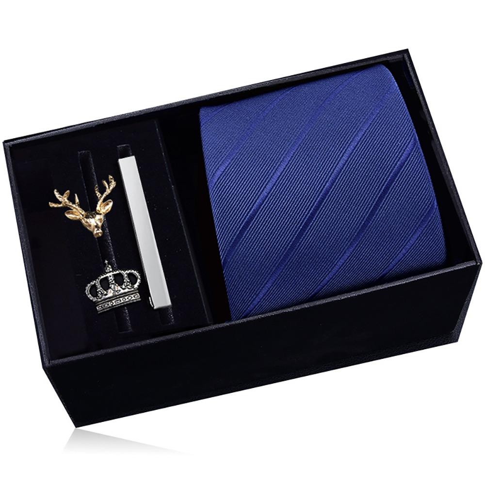 

Tie Clip Zipper Necktie Gift Set Adjustable Business Suit Accessories Gift for Father s Day Style 10