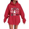 Women's Casual Fashion Comfortable Round Neck With Hood Long Sleeve Halloween Print Warm Sweatshirt